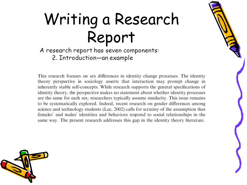 writing a research report on a country